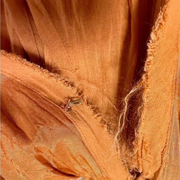 Free People One Bella Note Eyelet Mini Dress Tunic TerraCotta Clay Orange Boho - Picture 9 of 15